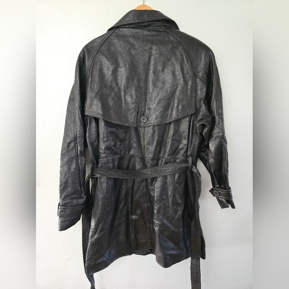 Vintage D.A.N.Y. Leather Jacket Black With Belt Size Large - Picture 9 of 16